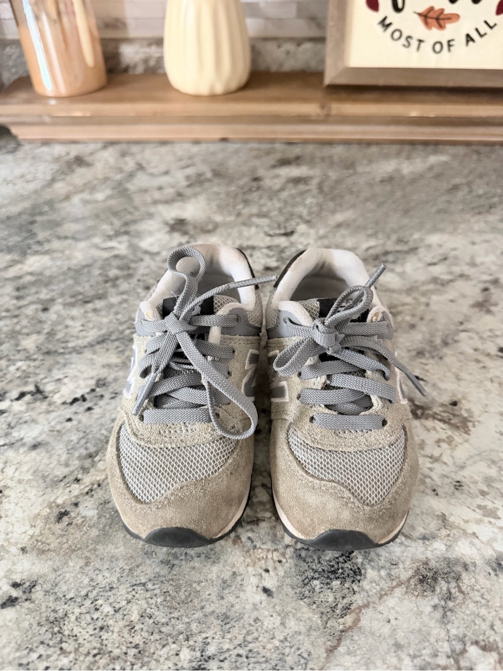 New Balance Kids Gray and Beige Sneakers